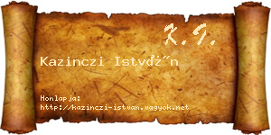 Kazinczi István névjegykártya