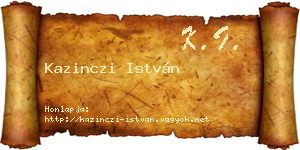 Kazinczi István névjegykártya
